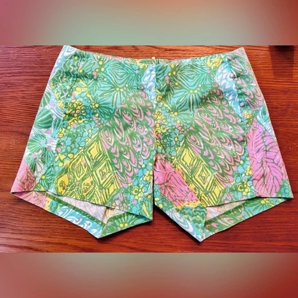NWOT Vintage Lilly Pulitzer Dobby-Printed Deenie Shorts In Multi Sundance Print - Picture 4 of 17